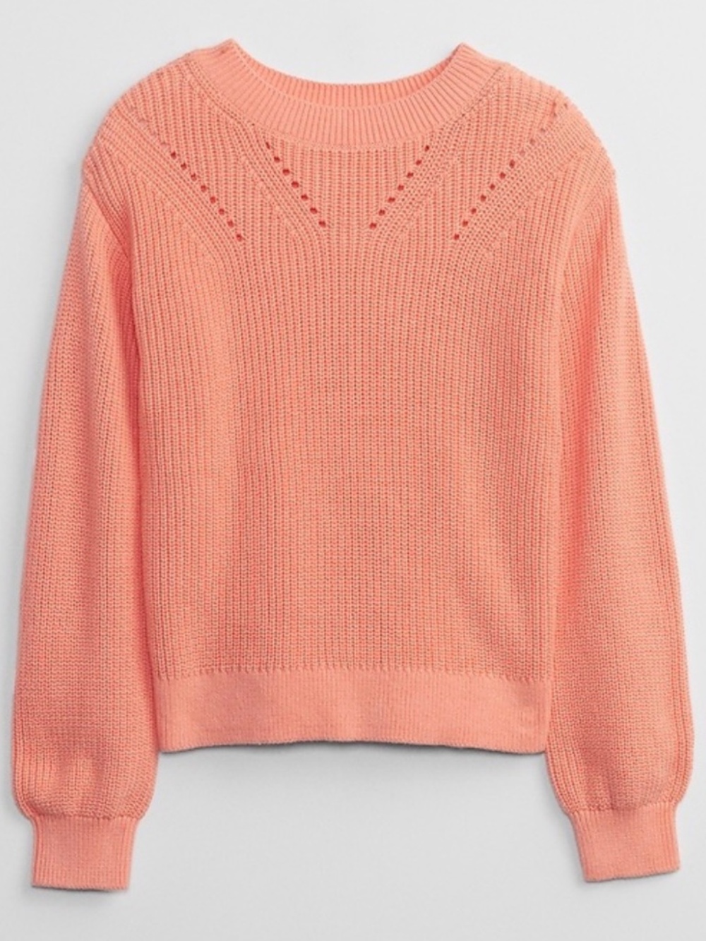 Girl’s Sz M Gap Shaker Stitch Sweater in Coral